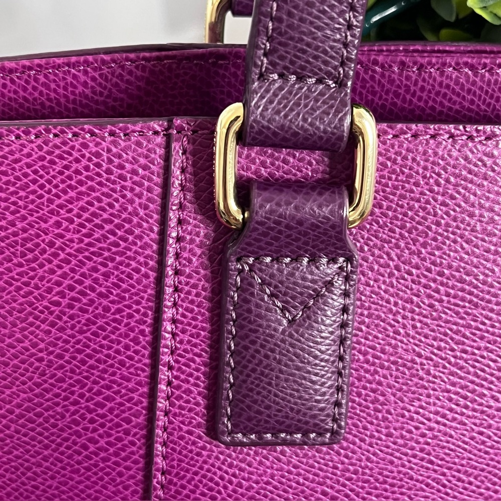Vera Bradley Ella Leather Tote Handbag Plum - Picture 9 of 16